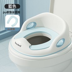 大號兒童馬桶坐便圈嬰兒小孩坐便器寶寶女孩男孩架蓋梯墊便盆家用, 藍色-旗艦【全PU軟墊款】坐感舒適-冬暖夏涼:如圖