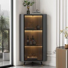 코너장 모서리 틈새장 코너 수납 거실 캐비닛 틈새 가구, 완제품, 40x120 회색 흑문