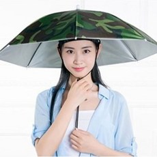 반야스토리 모자형 낚시우산 캠핑 여행 야외스포츠관람 작업, 위장, 1개
