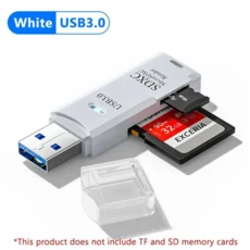 USB 3.0 카드 리더기 SD TF PC 노트북에 적합한 다기능 2 in 1, 02 White
