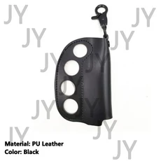 야외 캠핑 자기 방어 라이터 보관 가죽 케이스 휴대용 다목적 파이팅 키체인, 02 검정색