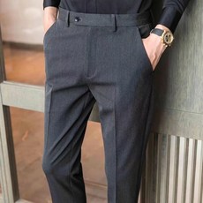 西裤男士春秋商务正装宽松直筒九分休闲西装裤子显高新郎西服长裤