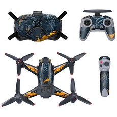 SUNNYLIFE DJI FPV 烈焰青龍 多彩 PVC 保護貼膜 全套適用飛行器 飛行眼鏡 遙控器 穿越搖桿, 1個
