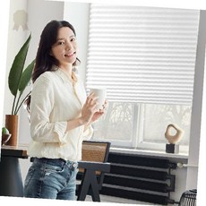 창문 햇빛 차단 블라인드 종이 간편 부착 미니 커튼 사무실 거실 방 암막 가림막