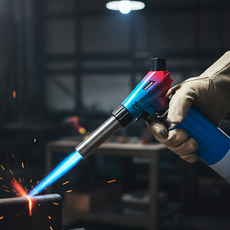 포커스 가스토치 액화방지 캠핑 요리용 자동 숯불 부탄, 1개