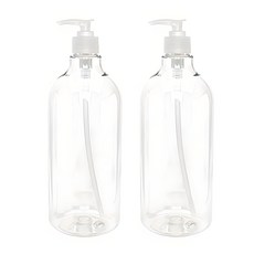 디스펜서 용기 1L + 캡, 투명 + 투명, 2개