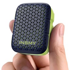 INSMY 웨어러블 블루투스 스피커 IP67 방수 클립온 휴대용 소형 개인 스피커/깨끗한 사운드/스테레오 페어/무선/ENC 내장 마이크/경량 골프 작업 수영장 선물 (비자석, 다크 블루