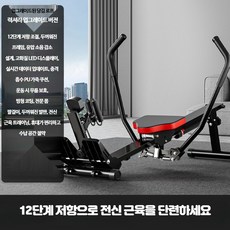 가정용 로잉머신 실내 전신운동 홈트 헬스기구, 단일, 고급형 12단 저항 두꺼운강철