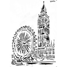 A40-0429型染版(Stencil)-蝶古巴特diy-簍空模板-塗鴉模版-繪畫模版, 1個, A40-0429