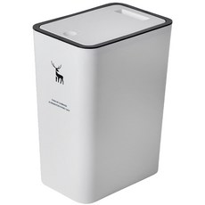 簡約按壓式垃圾桶，窄身設計，浴室臥室適用，多色可選, 白