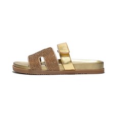 [미국수입정품] CAPE ROBBIN Cape Robbin Markuss 여성용 스파클리 샌들 - 글리터 슬라이드 라인스톤 플랫 샌들 샤이니 슬립온 슈즈 스파클링 오픈 토