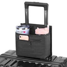 ZHCHG 여행 가방 음료 캐리어 캐디 커피 머그 및 텀블러용 수하물 여행용 컵 홀더 부착물 여행자 휴대용 핸즈프리 액세서리 - 승무원 액세서리를 위한 선물 블랙