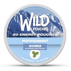 Wild 20 x Caffeine Pouches Nicotine Free Peppermint - Can of Energy Pouch, 1 Pack, 1