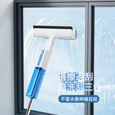 多功能噴霧噴水雙面活動玻璃刮擦窗拖地清潔拖把拖墩布懶人神器, 1個