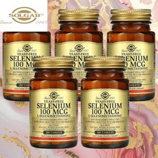 Solgar 솔가 Selenium 셀레늄 100mcg 100정 5통, 5개