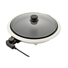 옴(OHM) 전기 핫 플레이트 원형 불소가공 착탈식 관리 간단 온도조절 고온조리 화이트 COK-YM130A-W08-3292, 상세페이지 참조, COK-YM130A-W