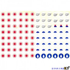 천후표 스티커 13mm 9매(432개) EDC