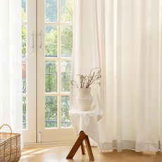 루나 화이트 형상기억 3중직 빛차단 방한 방풍 거실 안방 핀형 커튼
