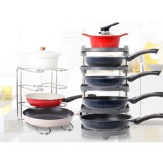 주방용품정리 후라이팬 냄비 스텐 거치대 씽크대 주방정리용품 정리선반, 후라이팬정리대(일체)