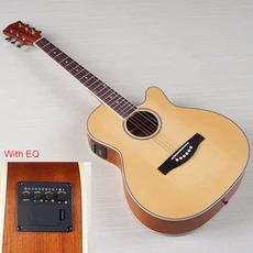 41인치 6현 일렉트릭 어쿠스틱 기타 솔리드 스프루스 상판 무광 컷어웨이 포크 내추럴 색상 EQ 및 결함, 01 41인치, 03 M7 38inch