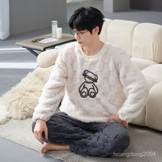 【新客限時下殺】【台灣现貨】100KG大碼睡衣 秋冬睡衣 珊瑚絨睡衣 男生睡衣 保暖睡衣 睡衣套裝 冬天睡衣 睡衣男 法