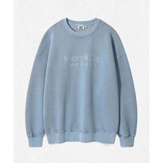 와키윌리 WACKY WILLY 타이포 원포인트 워싱 맨투맨 블루 WA2501CR04BL 2450250