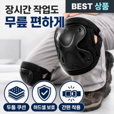 모노리움 야외 현장 작업용 무릎보호대 패드, 1세트, 블랙