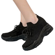 차쿠 여성 통굽 키높이 운동화 매쉬 니트 삭스 조깅화 런닝화 굽높이 6CM