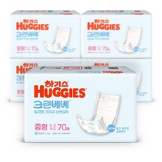 하기스 크린베베 아기 기저귀 중형 70매 x5팩, 3단계