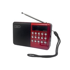 i-gota 充電式MP3/FM隨身收音機(USB插卡) 電台收聽 音樂播放 輕巧便攜, 紅色, RDW-853