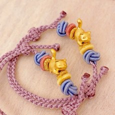 儒家寶寶 彌月金飾 黃金手繩 純金9999貓咪富貴貓掌貓爪編織手繩/手鏈 彌月飾品手鍊滿月禮