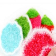 아크릴 수세미 욕실청소수세미 국산손뜨개수세미 행사기념품 손뜨개수세미 다회용수세미, 1개, 1개, 딸기