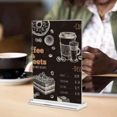 A4 스탠드형 Y자 POP 투명 아크릴 메뉴판 가격표 꽂이 스탠드 거치대, 단품