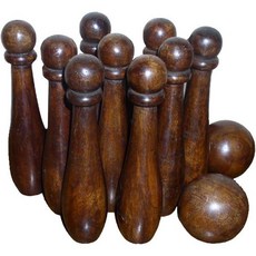 TGLLC 볼링핀 볼링게임 볼링놀이 보물 구루스 러스틱 콜로니얼 우드 9핀 볼링 게임