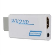 Wii-HDMI 호환 변환기 1080P 풀 HD 어댑터 커넥터 PC HDTV 모니터용 3.5mm 비디오 오디오 Wii2HDMI 호환, [01] black