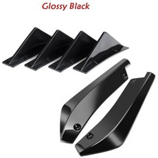머스탱 후면 범퍼 스플리터 커버 곡선 상어 지느러미 스포일러 자동차, 1. Glossy Black