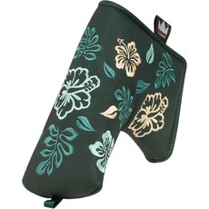 Craftsman Golf Azalea 자수 플로럴 그린 블레이드 퍼터 커버 헤드커버 마그네틱 클로저
