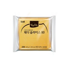 상하치즈 체다슬라이스80 340g(17g x 20매) 냉장 아이스박스무료포장 및, 340g, 1개, 체다