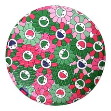 토탈하우스 해피플라워 사우나방석 원형 (M) 양면 사우나매트 국산제조 캠핑방석 목욕방석 원형방석, 1개, 그린