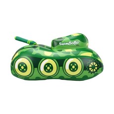 兒童成人坦克造型充氣泳圈 水上玩具 戲水池漂浮墊 加厚浮床 男女通用 夏季玩水裝備, 軍綠色, 1個