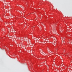 랏셀플라워 레드 폭넓이 7.8cm x 90cm 스판 레이스 랏셀, 1개