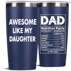 딸의 아빠를 위한 키케로 아버지의 날 선물 - 20온스 커피 머그잔 아버지 남편을 최고의 보너스 아빠 생일 크리스마스 디어 드링킹 컵 텀블러 네이비 블루, 20 Ounces, 2_Navy Blue -