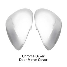 자동차 백미러 도어 미러 커버 트림 섬유 크롬 실버 장식 스타일링, 1개, 1. Chrome Silver