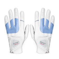 韓國 GMAX 女性用粉彩雙層加固公園高爾夫手套 雙手穿戴, 天空藍, 1個