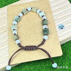 晶星 森林系天然秀玉卍字編織手鏈