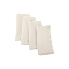 LA Linen 4팩 폴리 블렌드 냅킨 부드럽고 세탁 가능하며 재 한 천 얼룩 주름 방지 저녁 식사 결혼식 파티용 45.7 x 45.7cm 18 18인치 옐로우 다크 26552, 4, 18" x 18" (Set of 4), 아이보리