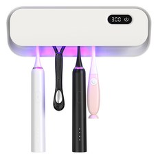 CozyTemp 칫솔 살균기 가정용 자동순환 UC 칫솔 건조기 무타공 벽걸이형 충전식 살균기, 화이트