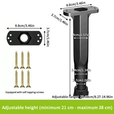 1개 블랙 텔레스코픽 조절식 침대 빔 지지대 강화 플라스틱 가구 다리 소파 하부 브래킷, 04 D