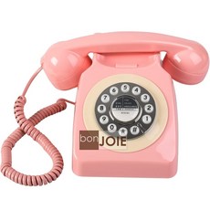 美國進口 歐式經典懷舊復古電話機 按鍵式 有線復古電話 經典電話 復古風 美式鄉村 桌上電話, 包裝盒輕微盒損 - 公主粉