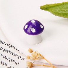 微景觀造景小香菇模型配件，迷你可愛蘑菇裝飾，DIY盆栽裝飾材料, 紫色, 1個